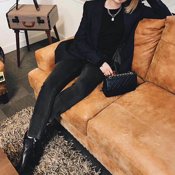

high waist straight women slim boyfriend style casual wild ankle-length female jeans, Blue