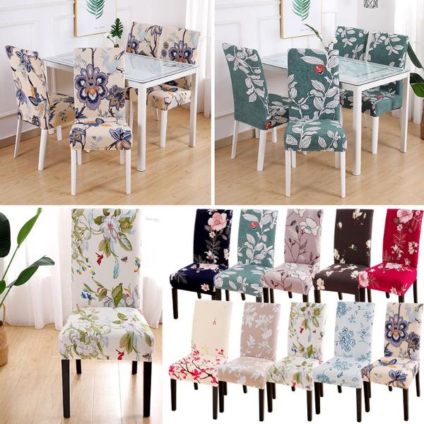 

chair covers modern cover removable anti-dirty stretch spandex seat printing kitchen slipcover for wedding dinner restaurant