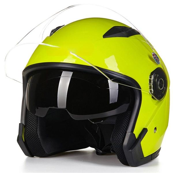 

motorcycle helmets factory direct sales jiekai double lens half helmet electric car four seasons fashion