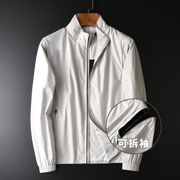 

men's jackets sleeve detachable functional design fashion stand collar jacket spring autumn top, Black;brown