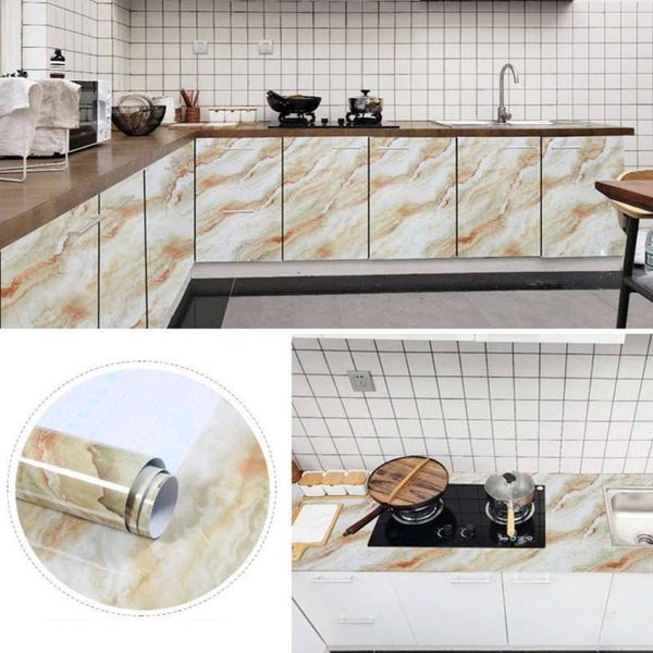 

wallpapers 3m& 5m/roll marbling self adhesive kitchen cabinet roll furniture decorative waterproof wall backsplash stickers