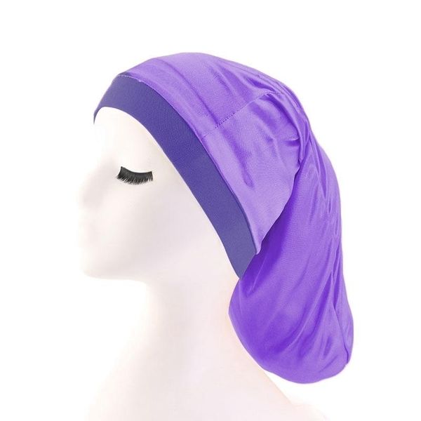 

other 2021 headwrap wide elastic hair cap bonnet silky dreadlock braids baggy men women cylinder sleeping, Golden;white
