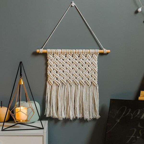 

tapestries macrame woven wall hanging boho style bohemian room geometric tapestry art beautiful apartment dorm decoration
