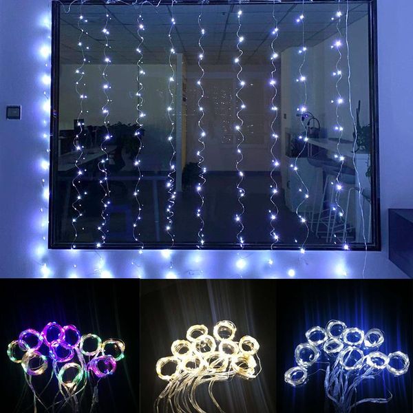 

garland curtain lamps remote control christmas fairy string festoon lights usb year holiday home window decoration strings led