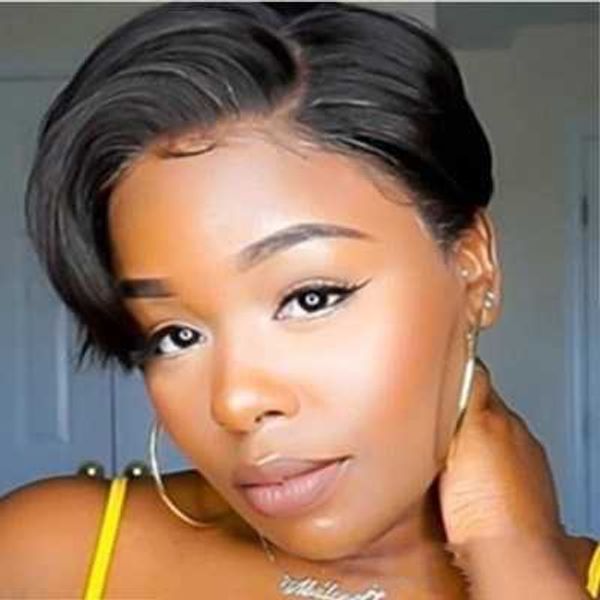 

wig wig female short hair partial split chemical fiber headgear, Black
