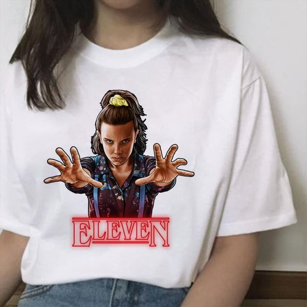 

stranger things 3 men mens t shirt funny eleven fashion ulzzang short sleeve harajuku 90s tumblr streetwear, White;black