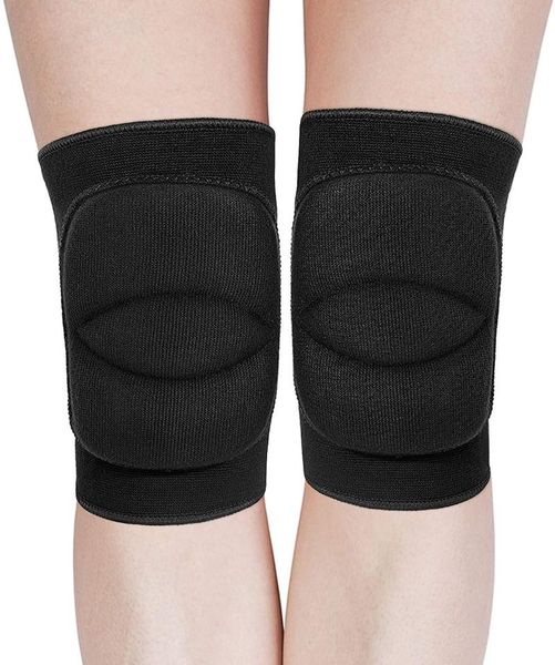 

elbow & knee pads 2 pcs compression support sleeve protector elastic brace springs gym sports basketball volleyball running, Black;gray