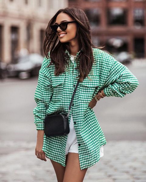 

women's jackets fall spring autumn women pattern coats long sleeve lapel single-breasted outerwear pockets fashion, Black;brown