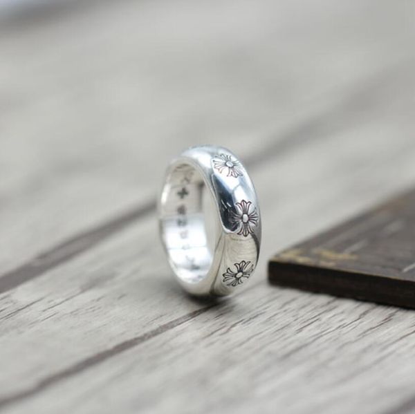 

s925 pure silver ring personality do old restoring ancient ways the punk style the crusader simple and closed classic