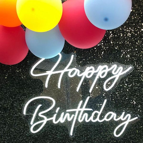 

other event & party supplies custom neon sign happy birthday acrylic flex led cool white light room decor