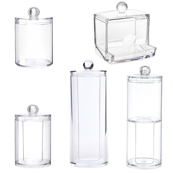 

storage boxes & bins acrylic makeup organizer cotton swabs container cosmetic pad jewelry box lipstick