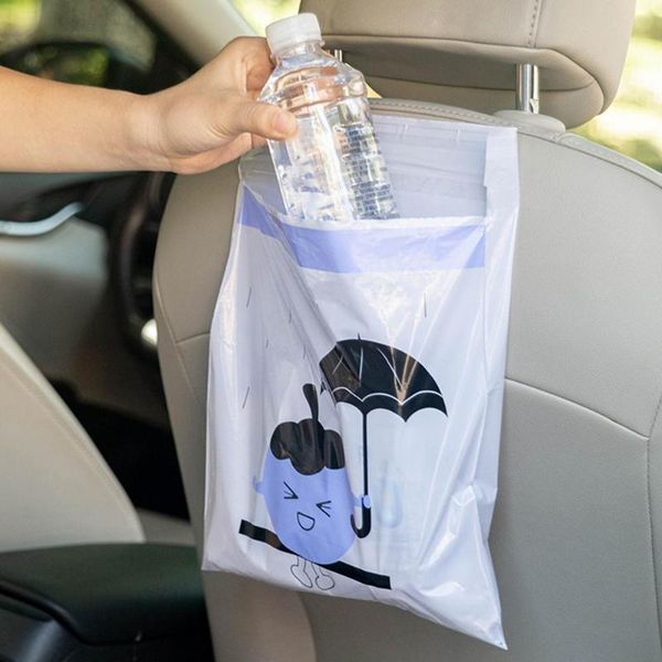 

15pcs/set self adhesive disposable car seat back rubbish bag kitchen garbage trash pouch household sundries storage bags