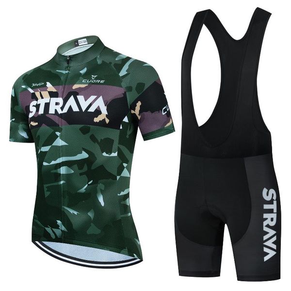 

racing sets strava 2021 pro team cycling jersey set mens short sleeve maillot ropa ciclismo bike outfit complete summer bicycle clothing, Black;blue