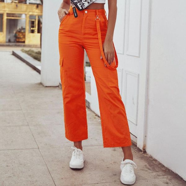 

fashion solid color womens trousers casual pants high waist plus size pocket wide leg female korean women women's & capris, Black;white