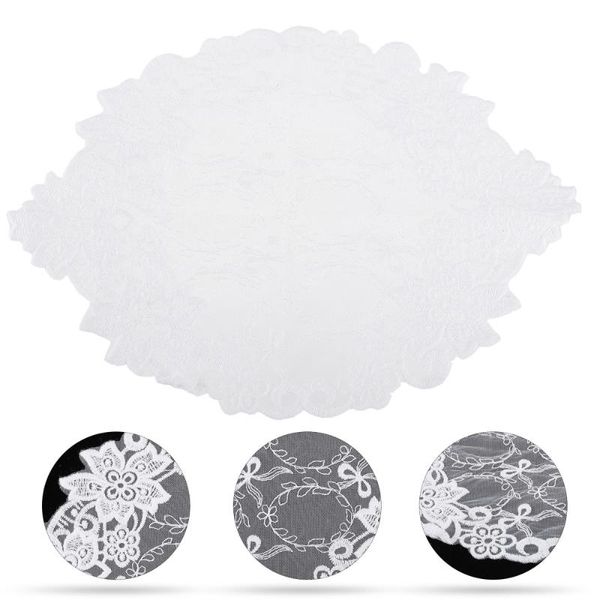 

1pc lace coasters white color european style crochet cotton table placemat cloth