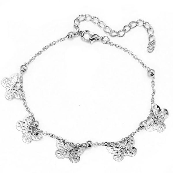 

anklets butterfly pendant anklet creative handmade alloy ankle bracelet foot chain for women girls party bar jewelry accessories, Red;blue