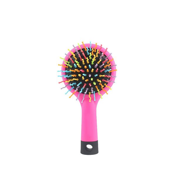 

hair brushes rainbow volume brush with mirror,anti-static haircare comb,massage airbag curls&wig women,barber accessories, Silver