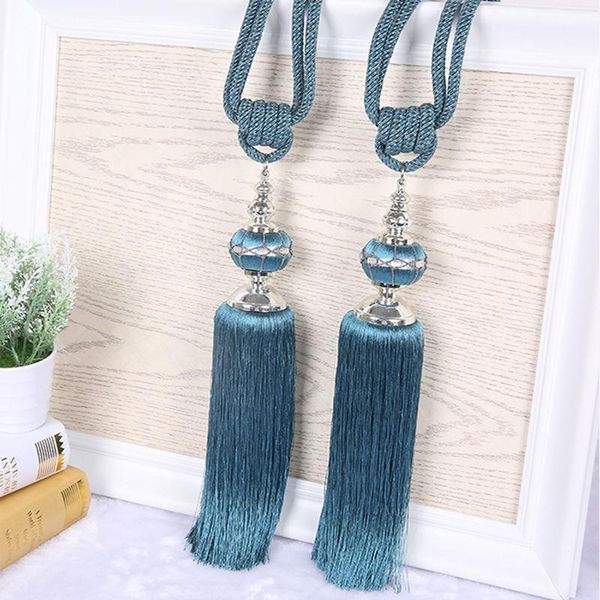 

one pair high grade curtain tieback european strip metal hanging ball decoration tassel accessories tie tape back m310 other home decor
