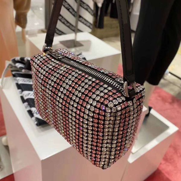 

versatile luxury fashion brand designer totes bag grand king shiny diamond dinner bags high-end two-color diagonal handbags shoulder handbag