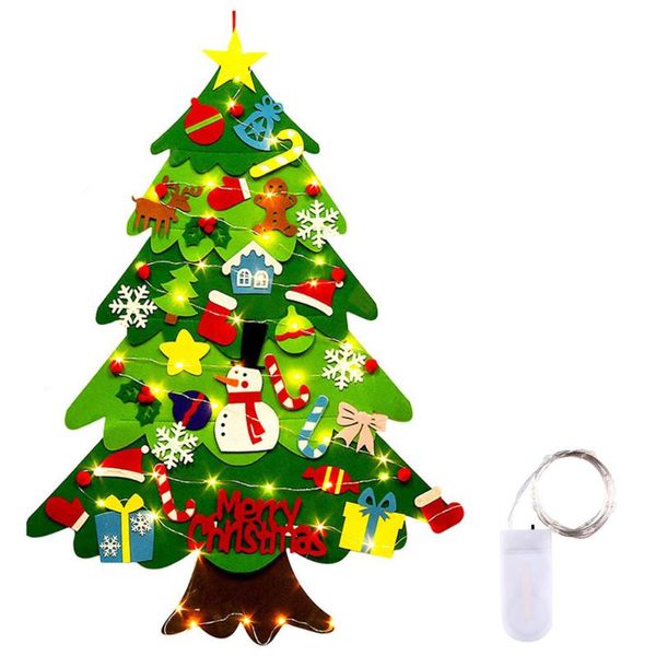 

christmas decorations felt tree with string light hanging wall (tree+ light)