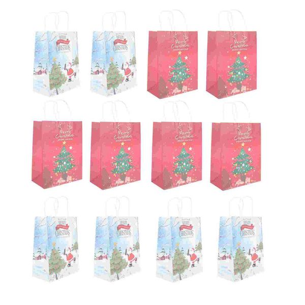 

gift wrap 12pcs christmas bags packed kraft paper xmas packing