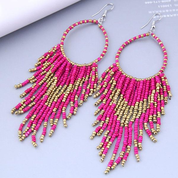 

dangle & chandelier ethnic bohemian beads earrings tassel earring women fashion accessories wholesale jewelry gift, Silver