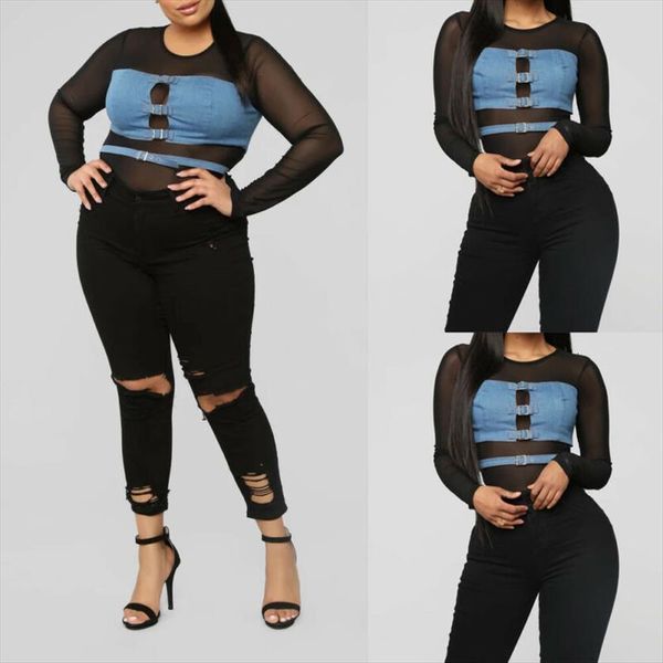 

bodysuit long sleeve denim women rompers patched bodycon leotard playsuit bodysuits, Black;white