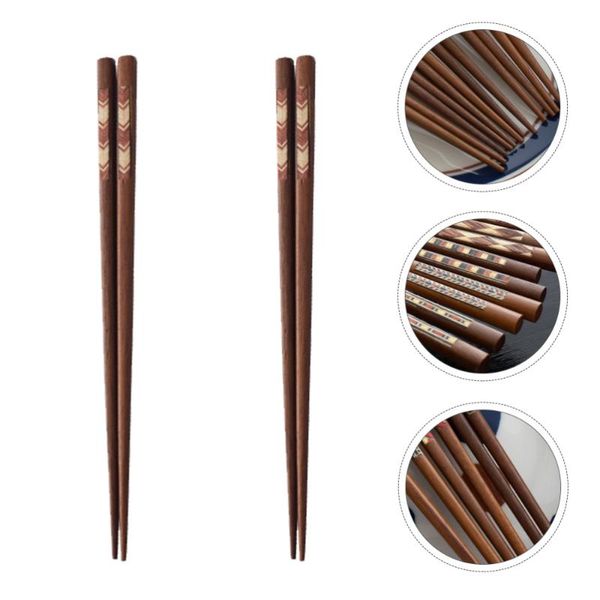 

chopsticks 2pairs japanese style home wooden anti-slip random
