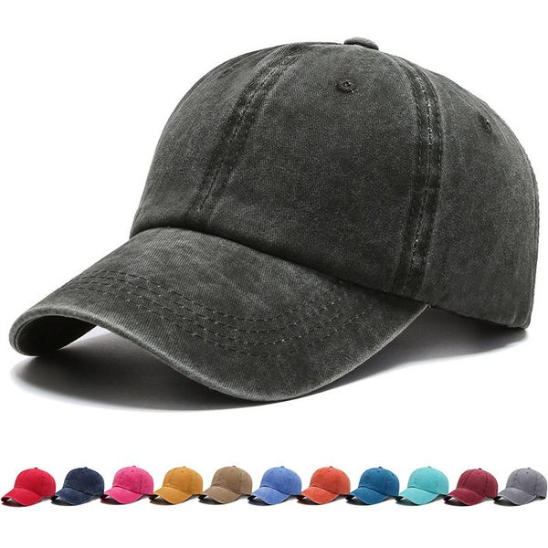 

hat korean wash baseball four seasons old women's cap men's fashion sun, Blue;gray