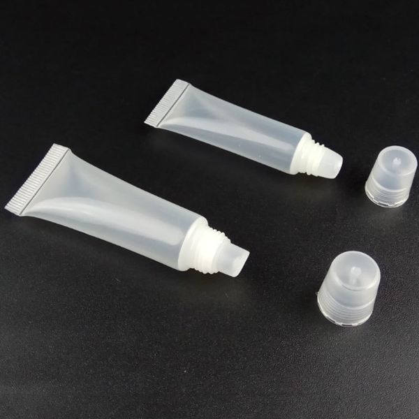 

factory outlet 8ml squeeze clear plastic empty refillable soft tubes 5ml 10ml 15ml balm lip lipstick gloss bottle cosmetic containers makeup