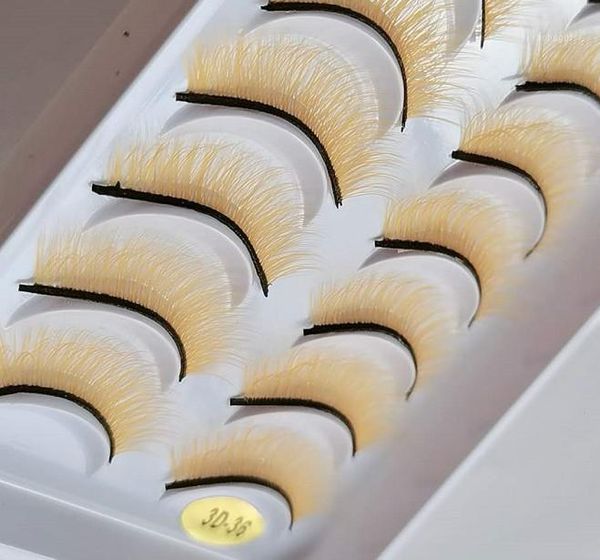

10pairs fashion natural short yellow fake eye lashes false eyelashes beauty makeup eyelash doll eyelashes1