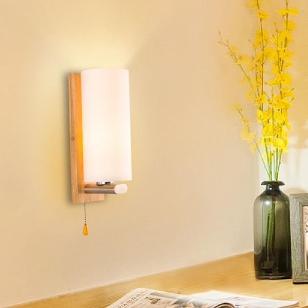 

wall lamp nordic bedside modern creative living room interior wooden glass light corridor staircase aisle switching