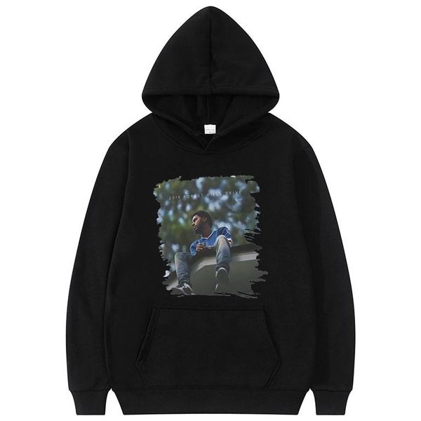 

men's hoodies & sweatshirts 2021 brand design j. cole 2014 forest hills drive print hooide oversized men sweatshirt pullover hip hop, Black