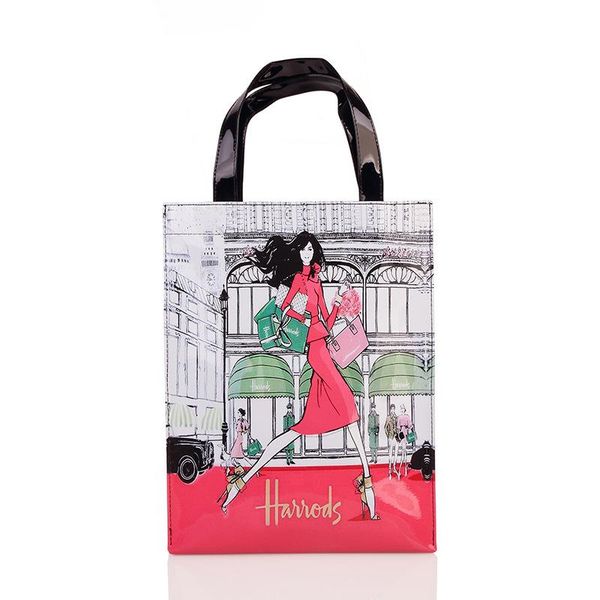 

evening bags pvc reusable shopping bag women's eco friendly flower shopper waterproof handbag lunch tote shoulder