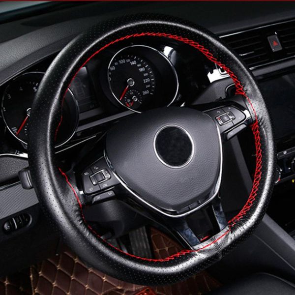 

steering wheel covers car braid cover soft texture with needles and thread artificial leather styling universal