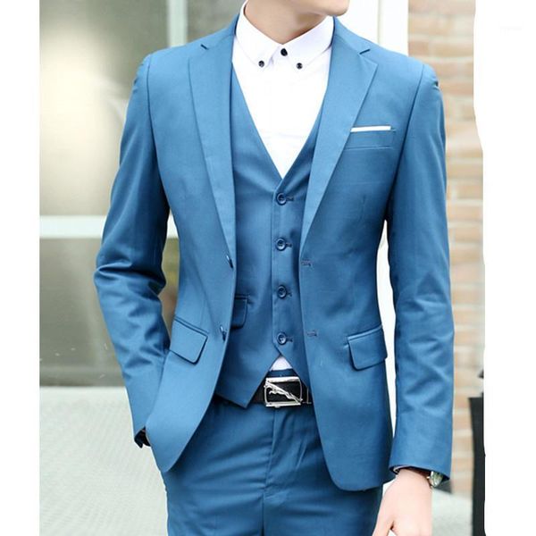 

men's suits & blazers real flat smoking arrival men terno masculino business dress wedding three-piece fashion dresses groomsman, White;black