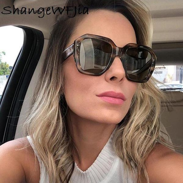 

fashion oversized sunglasses women men square vintage tortoiseshell cateye sun glasses shades uv400, White;black