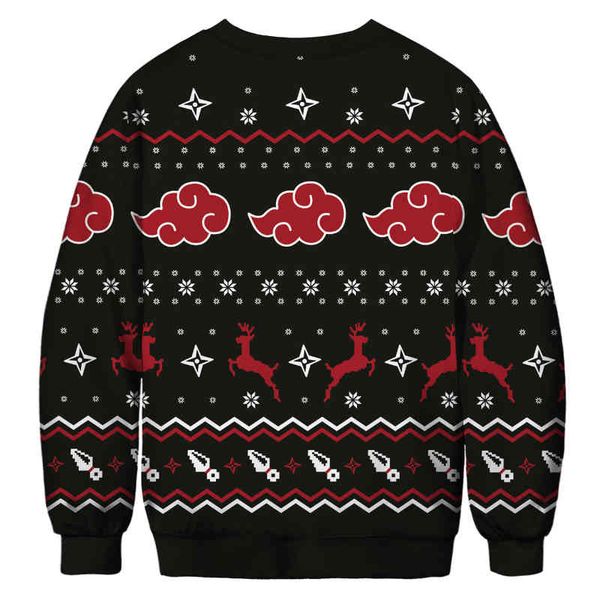 

SOSHIRL Clouds Elk Sweatshirts Funny Ugly Christams Hoodie Unisex Long Sve Hoodi Couple Hip Hop Streetwear Winter Pullovers, Black