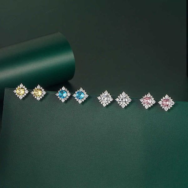 

s925 silver needle mosang diamond sunflower earrings for women's fashion, Golden;silver