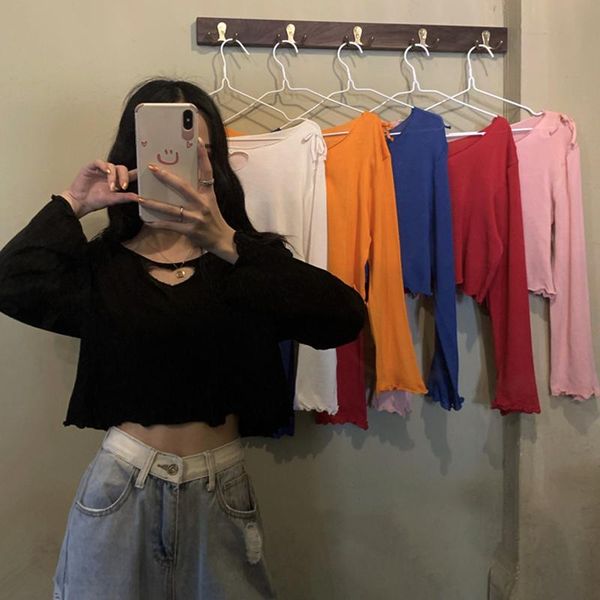 

women's sweaters 2021 women sweater casual loose pullovers jumpers s long sleeve solid color jumper korean pullover myself, White;black