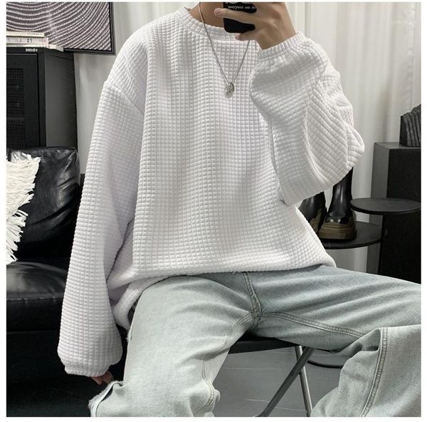 

men's hoodies & sweatshirts 2021 spring autumn korean version of the trendy round neck sweatshirt male ins hong kong style loose all-ma, Black