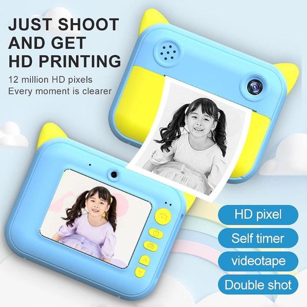 

children thermal printing camera 2.4inch 12mp po video digital cameras kids instant print toy birthday gifts