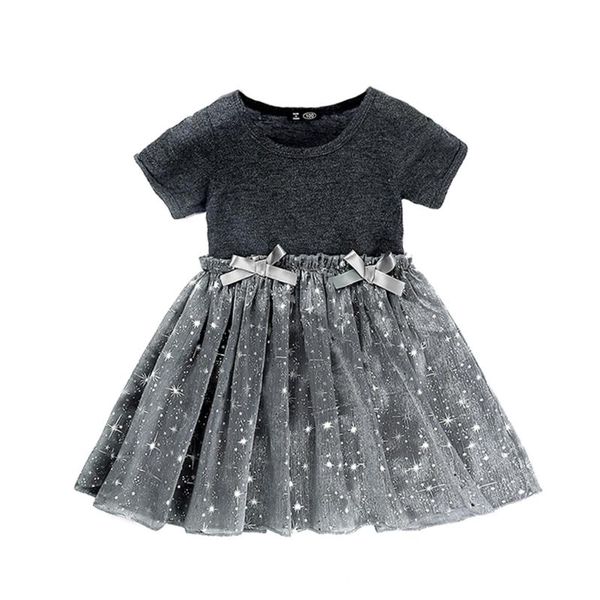 

girl's dresses pudcoco dress summer star bowknot sequined shiny tulle short sleeve evening party clubwear girls princess sundress, Red;yellow