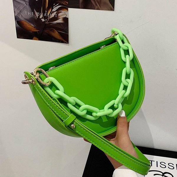 

cross body simple design small solid color leather shoulder crossbody bags for women chain female handbag and purse