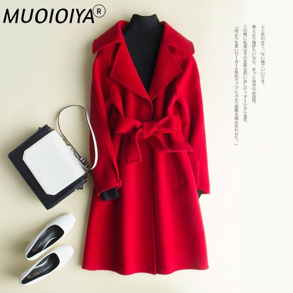 

women's wool & blends natural 100% coat female long cashmere jacket women clothes 2022 korean woolen autumn overcoat hiver 089pld1, Black