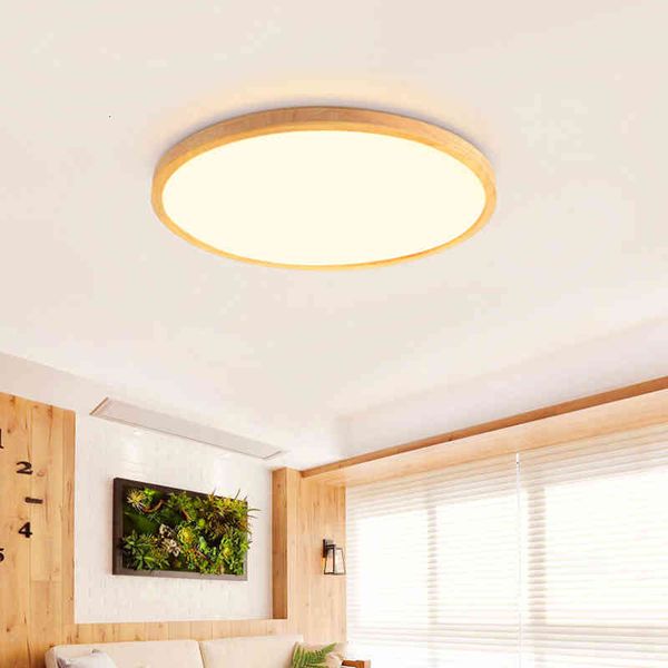 

led panel lights ceiling light 2.4g remote control dimming wood home indoor bedroom living room decoration lighting fixture round