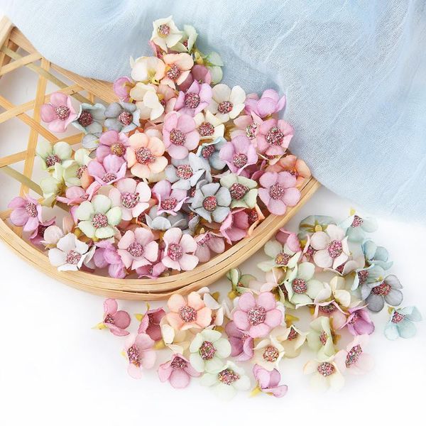 

decorative flowers & wreaths 50 2cm daisy flower head mini silk artificial for family wedding decoration diy wreath ornament