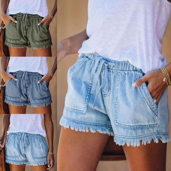 

women's shorts plus size 2021 summer denim large xxl for women short pants high waisted jeans, White;black