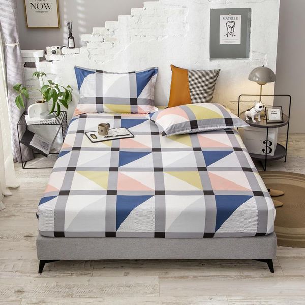 

sheets & sets cotton fitted sheet 160x200cm mattress cover printing bed with elastic band double queen size bedsheet