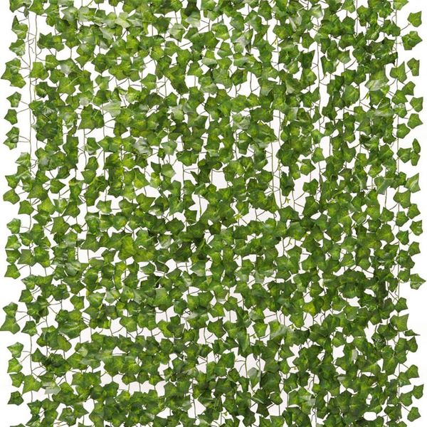 

decorative flowers & wreaths 12pcs 2.2m artificial ivy leaf hanging plants fake silk garland greenery for home garden wedding wall party dec